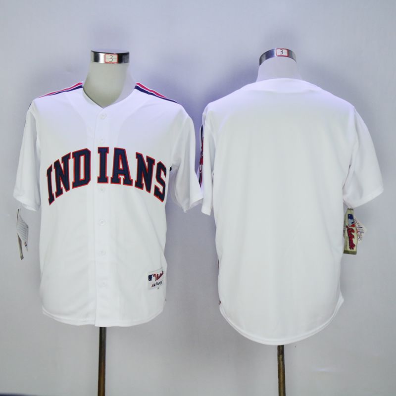 Men Cleveland Indians Blank White 1993 MLB Jerseys